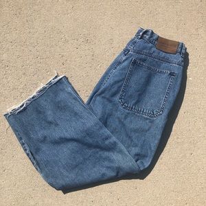 Vintage Wide Leg Raw Hem Ralph Lauren Mom Jeans